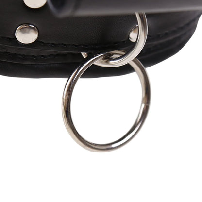 PU Leather Adult products SM Sex Full Head Bondage Hood Headgear Mouth Open Lockable Gimp Bondage BDSM Sex Toy for Couple