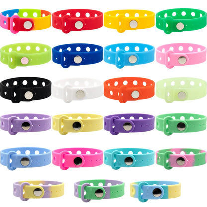 1-24pcs 21.5cm Silicone Bracelets with Holes Soft Wristbands Fit Shoe charms Shoe Accessories Pins Adjustable Size Kids Ornament