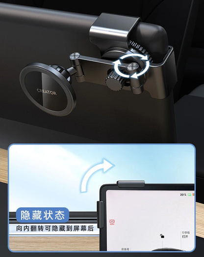 For Tesla Model 3 X Y S BYD Center Control Display Slide Rail Phone Holder Magnetic Car Phone Holder for iPhone 15 14 13 12