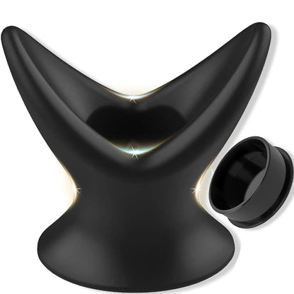 Soft Silicone Hollow Anal Plug, Stretchy Open Tunnel Butt Plug Dilator for Anal Training Stretching Enema Play, Comfortable Base