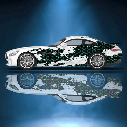 Geometric Abstract Honeycomb Patterned Car Stickers Full Body Wrap Decal Decorative Scratch Protection Automotive