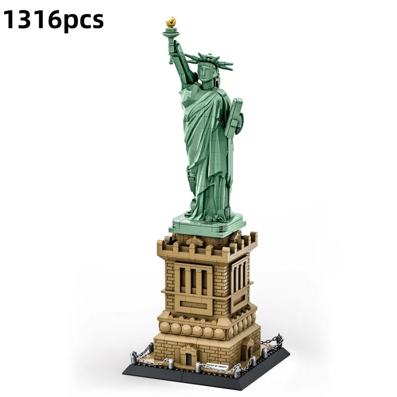 Wange Building Blocks Statue of Liberty Sculpture Building Block Model Adult Hands-On Toy