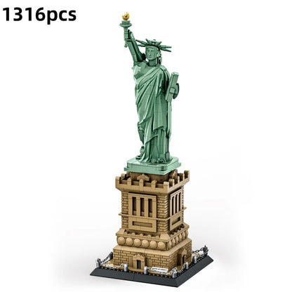 Wange Building Blocks Statue of Liberty Sculpture Building Block Model Adult Hands-On Toy