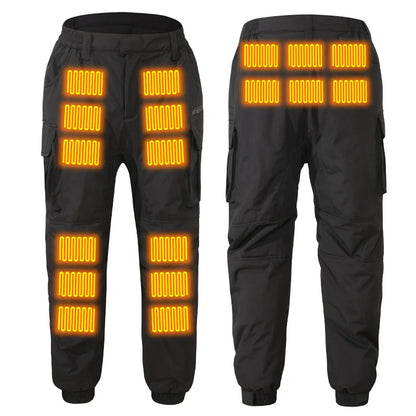 Heated Work Trousers Winter Thick Warm Cold Proof Heating Tactical Pants USB Intelligent Constant Temperature Bamboo Charcoal...