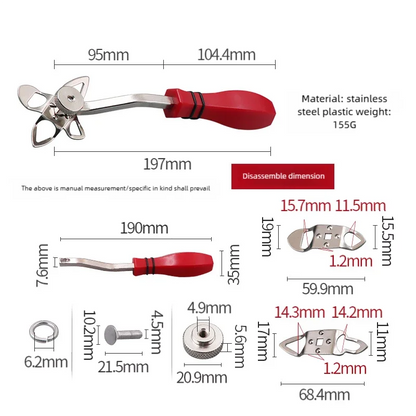 Windshield Locking Strip Install Remover Tool Red Handle Stainless Steel Auto Glass Rubber Seal Disassembly Repair Hand Tool