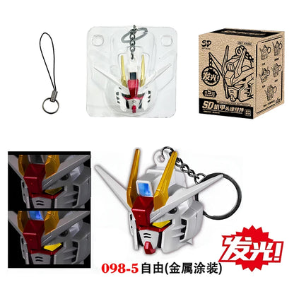 SD Rx-78-2 Luminous Head Keychain Desktop Ornament Backpack Charm Pvc Model Collectible Anime Figure Trendy Toy Gift