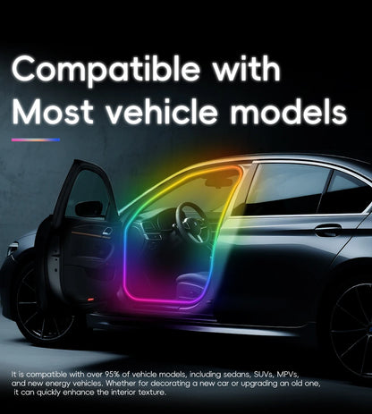 4in1 Symphony Automotive Door Frame color-changing RGB LED Interior Ambience light USB APP Remote Control Easy to Install