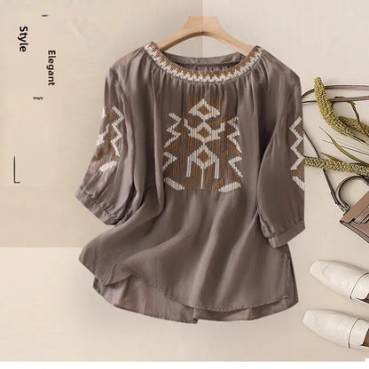 Fashionable Retro Linen Top And Pants Set for Women High End Cotton Linen Ensemble Summer 2026 Elegant Two Piece Suit