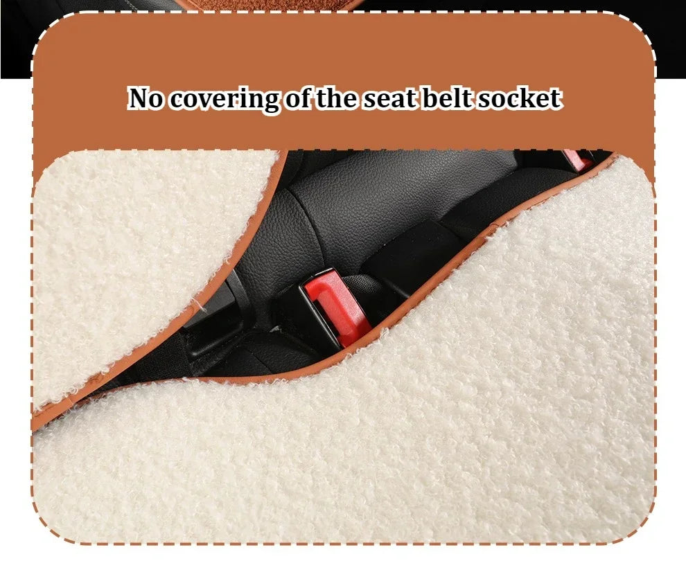 5 Seats Funny Puppy Car Seat Cover Fleece Fabric PU Leather Warm Comfortable Quick Installation Fits Most Cars