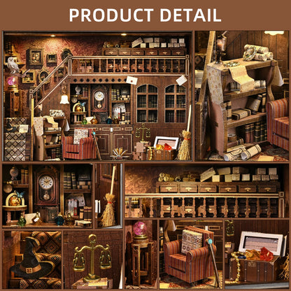 Book Nook Kit Secret Attic DIY 3D Wooden Puzzle Bookshelf Insert Dollhouse Model Bookend Building Home Decoration  Photo Frame