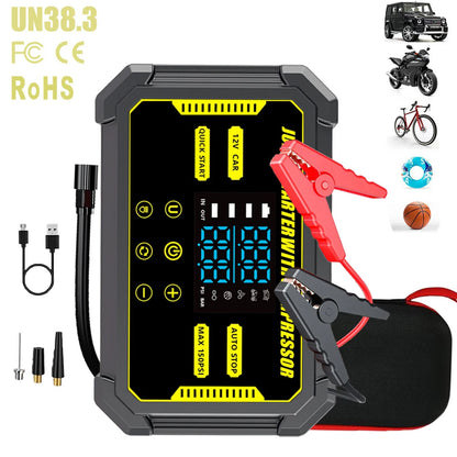 Car Jump Starter 1500A Power Bank 150PSI Pump Air Compressor Emergency Battery Booster Power Bank Start