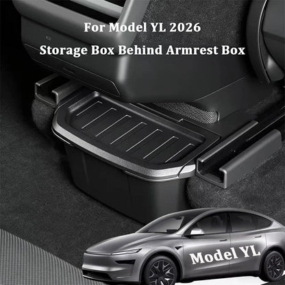 For Tesla Model YL Six Seats 2026 Rear Seat Storage Box Under Air Vent Storage Case Trash Can Organizer Car Interior Accessories