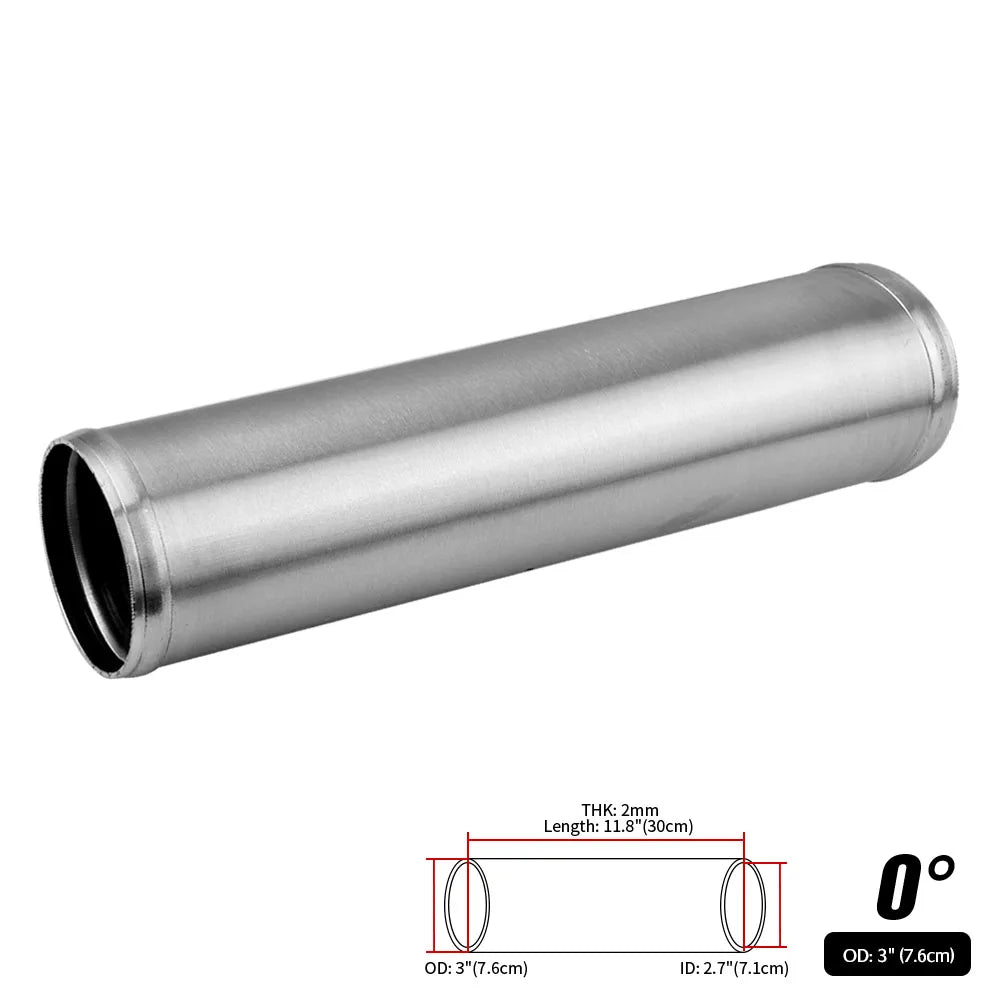 0/45/90 Degrees Type Aluminum Tube Universal 51 63 76mm 2 2.5 3inch Cold Air Intake Pipe Racing Car Turbo High Flow Silver Balck