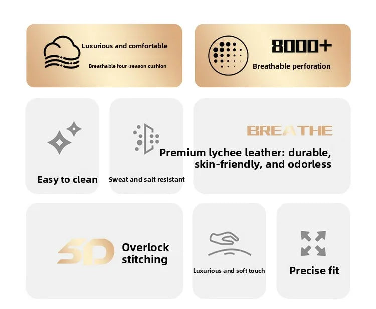 High Quality Nappa Leather Universal Car Seat Full Cover Breathable Luxury SUV Car Protection Perforated Leather Seat Full Cover