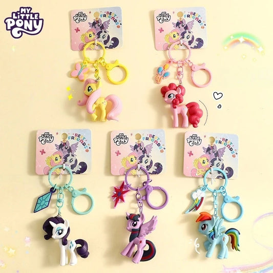 Genuine My Little Pony Car Keychain Charm Cute Bag Pendant Anime Figures Sweet Gifts For Friends And Family Birthday Festivals