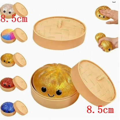 5.5/8.5cm Stress 1-12Pcs Dumpling Squash Toy Dampaline Squishy with Box Dumplings Sensory Squeeze Toy for  Relief Gift Birthday