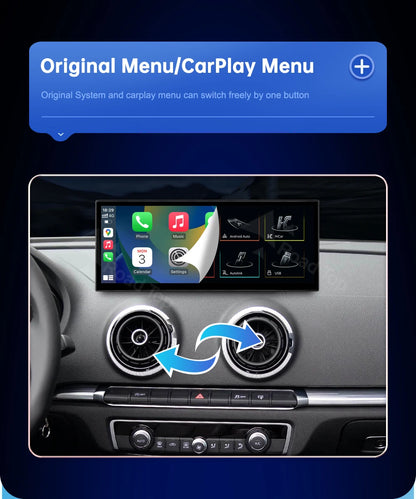 CN Road Top 12.3 Inch Touch Display For Audi A3 S3 2014-2019 Multimedia Player Andriod Auto Link GPS Carplay Screen Car Play