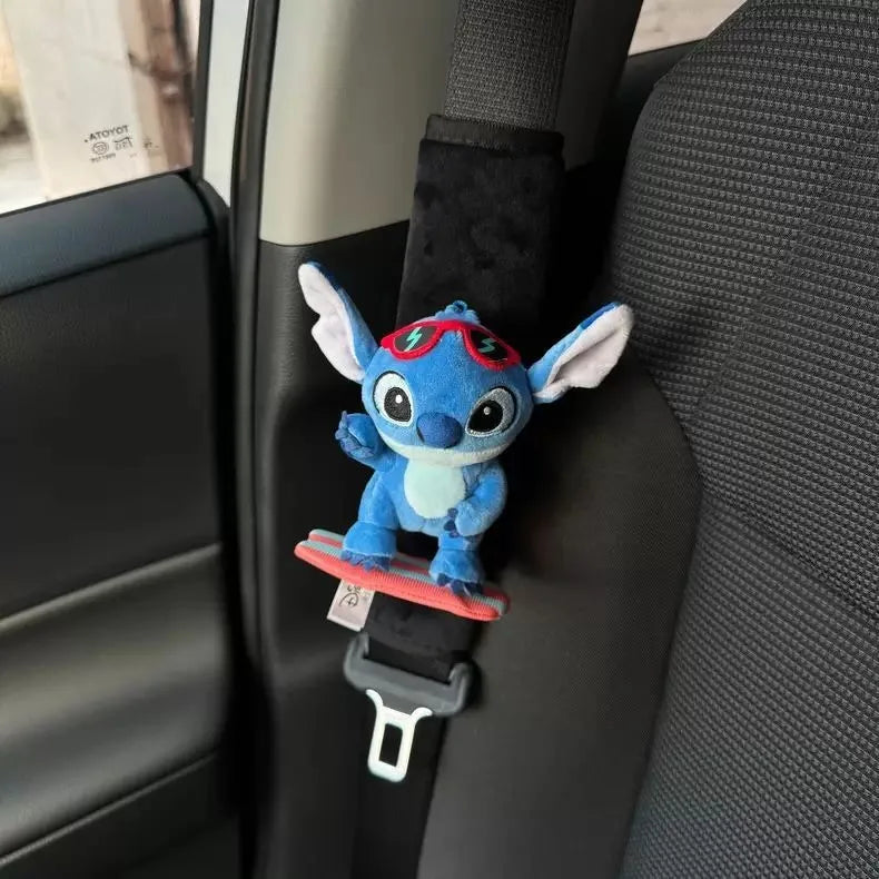 Stitch Car Seat Belt Cover Kawaii Car Accessories Interior Shoulder Cover Child Protective Wear-Resistant for Auto Safety Belts