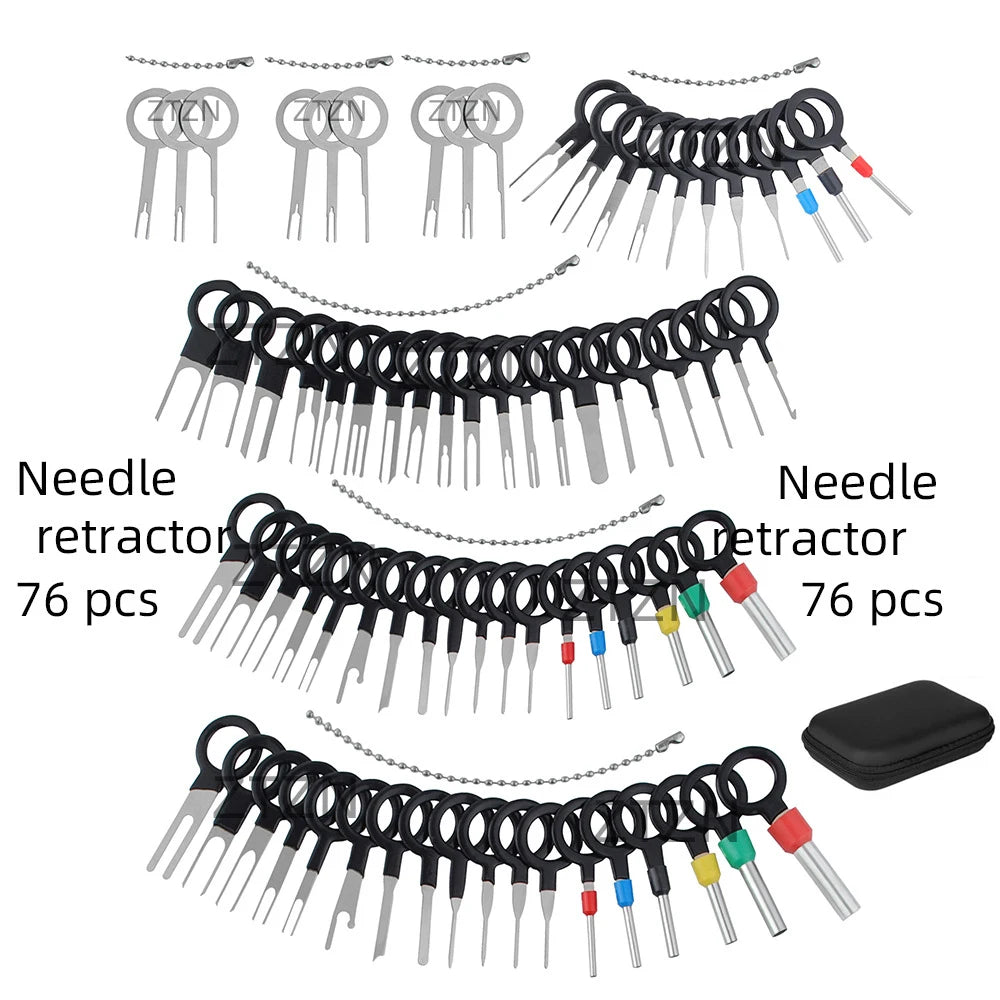 Car Terminal Removal Tool Kit - Wiring Harness Connector Pin Extractor Set with Storage Case for Automotive Electrical Repair