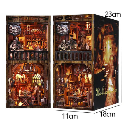 DIY Book Nook Kit Miniature Wooden 3D Puzzle Bookshelf Dollhouse Model Bookend Building Home Decoration For Christmas Gift