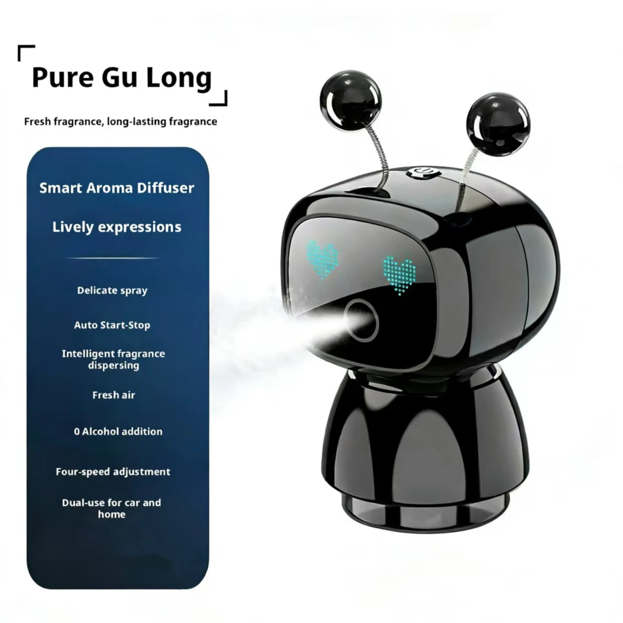 Smart Car Aromatherapy Robot Car Perfume Vehicle Air Purification Humidifier Fully Automatic Car Fragrance Sprayer