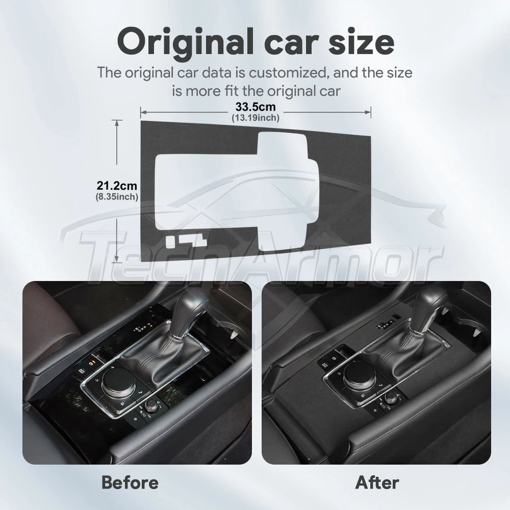 For Mazda 3 Axela 2019 2020 2021 2022 2023 2024 2025 Central Console Gear Shift Panel Top Suede Sticker Car Interior Trim