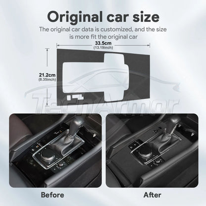 For Mazda 3 Axela 2019 2020 2021 2022 2023 2024 2025 Central Console Gear Shift Panel Top Suede Sticker Car Interior Trim