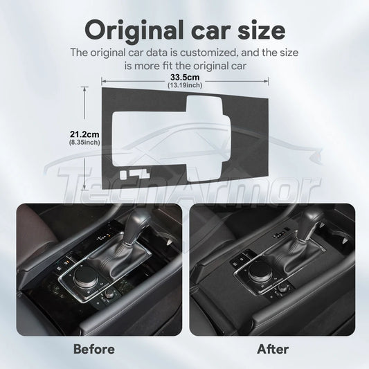 For Mazda 3 Axela 2019 2020 2021 2022 2023 2024 2025 Central Console Gear Shift Panel Top Suede Sticker Car Interior Trim
