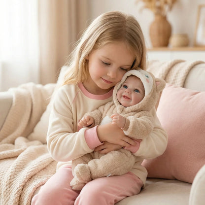 NPK 18inch Lifelike Reborn Baby Doll Newborn Full Body Cloth Skin Vivienne Multiple Layers 3D Painting Collectible Toy