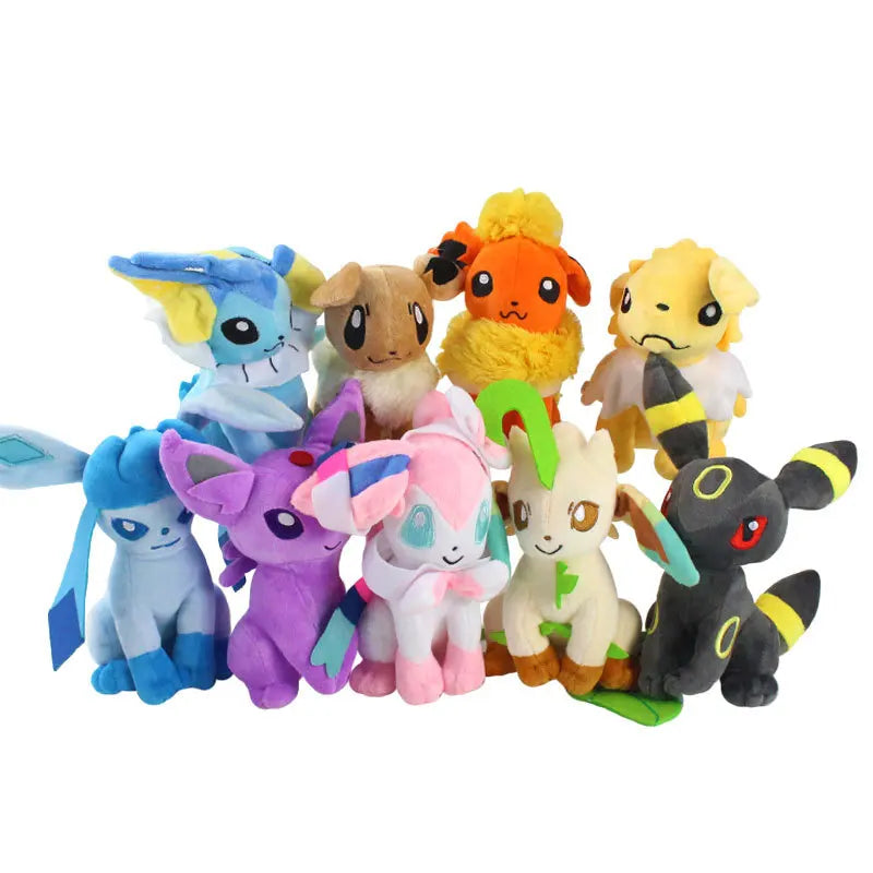 Whole set for sale Flareon Vaporeon Stuffed Doll Pokemon Umbreon Glaceon Leafeon Sylveon Scorbunny Ponyta Eevee Collection Plush