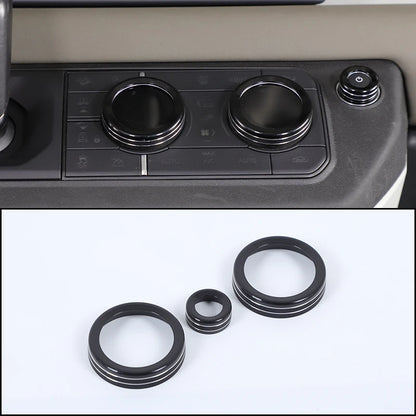 cheya Car central control air conditioner volume knob decorative cover For Land Rover Defender 110 2020+ Aluminum accessories