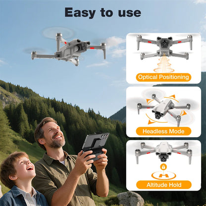 FPV 8K 3-Camera RC Drone Professional Quadcopter Aircraft Gesture Shooting Brushless 360° Roll Optical Hover Helicopter Toy Gift