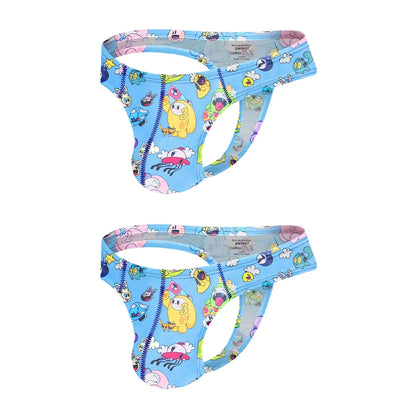 1/2/3PCS Man Thongs Underwear Hot Sale Modal Graffiti Printed Sexy Men Underpant Quick Dry Slip Panties Jockstrap Men's Thongs