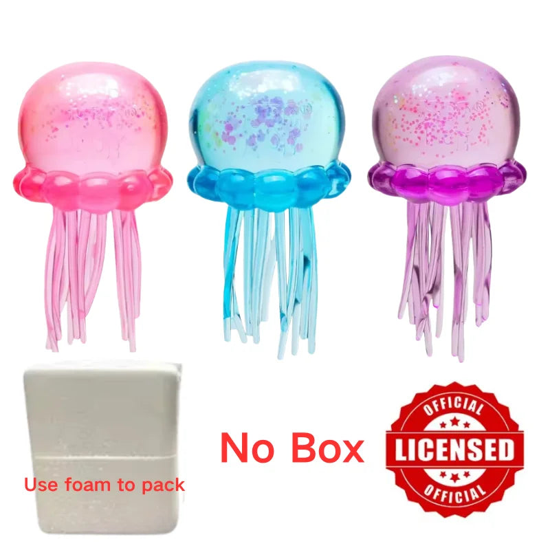 Schylling Nee Doh Jellyfish & Cube Squish Toy, Soft Jelly Squeeze Stress Relief Fidget Toy, Sensory NeeDoh for Kids & Adults