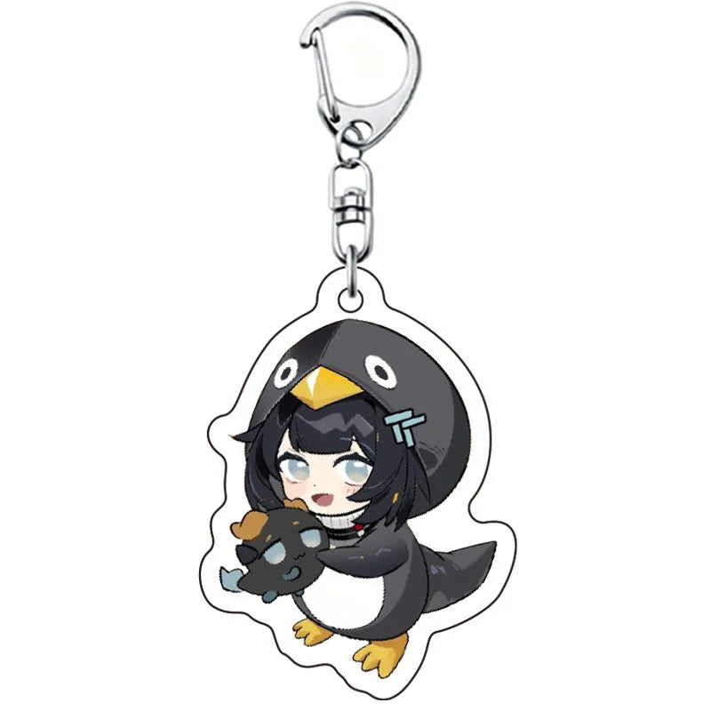 Gugugaga Penguin Keychains Anti-stress Keycap Keychains Cute Penguin Girl Keyrings Bag Charms Gifts 키캡