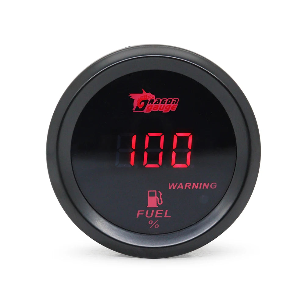 52mm Boost Gauge/Water Temp/Oil Temp/Oil Press/Voltage/Tachometer Gauge Digital Red led Black Case
