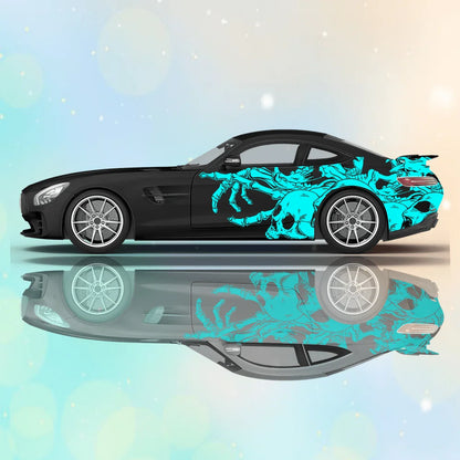 Multiple Skull Car Decals for Full Body Decoration To Cover Scratches and Protect The Car, Waterproof. Car Vinyl Wraps