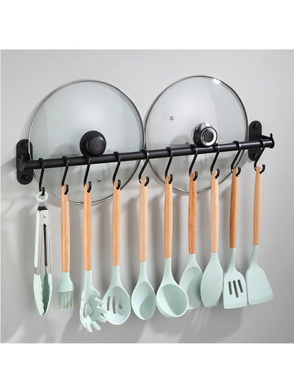 Kitchen Organizer Hooks Wall Hangers Rack Aluminum for Kitchen Utensils Knife Holder Cutting Board Spoon Lid Storage Accessories