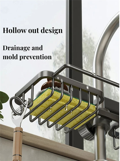 Kitchen Sink Drain Rack Sponge Storage Flexible Faucet Holder Soap Drainer Towel Rack Shelf Organizer Kitchen Accessories