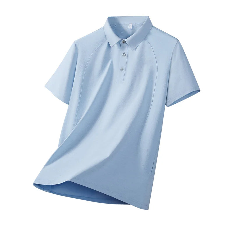 2026 Summer Golf Raglan Splice Polo Shirt Men Quick Dry Collared Sport Office Short Sleeve Tops Athletic Polo Tees for Man