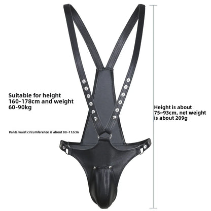 BDSM Men PU Leather Chest Harness Body Suit Bondage Slave Restraint Adult Sex Toy for Men Gay Fetish Role Play Gear