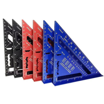 7-Inch Aluminum Speed Square with Inch/Metric Scales – Precision Measuring Tool for Woodworking and Carpentry