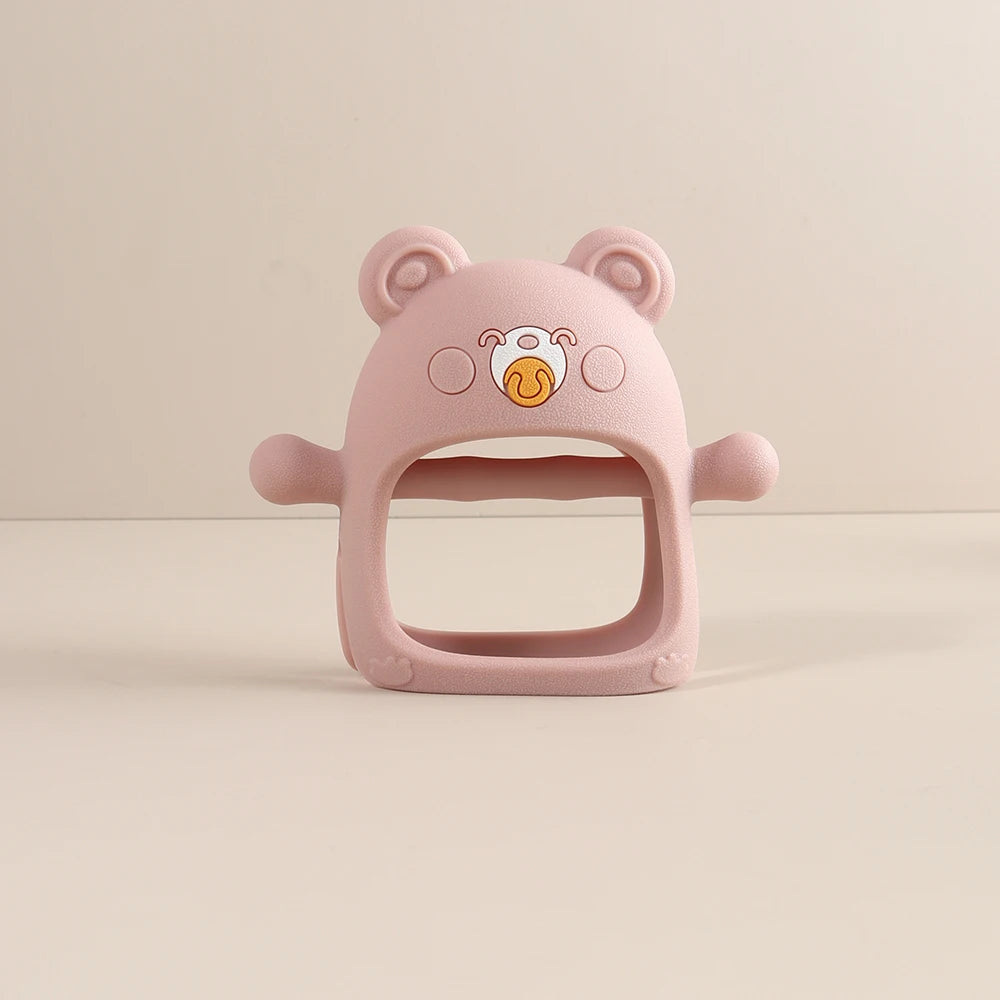 Anti-drop Wristband Baby Teether Silicone Bear Moon Star Teething Toy Non-slip Handheld Teether for Newborn Babies