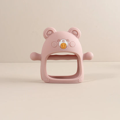 Anti-drop Wristband Baby Teether Silicone Bear Moon Star Teething Toy Non-slip Handheld Teether for Newborn Babies