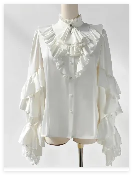 Gothic Style Batwing Sleeve Shirt Women Lolita Loose Spring Autumn Ladies Elegant Red and Black Top Blouse Solid Color Blouse