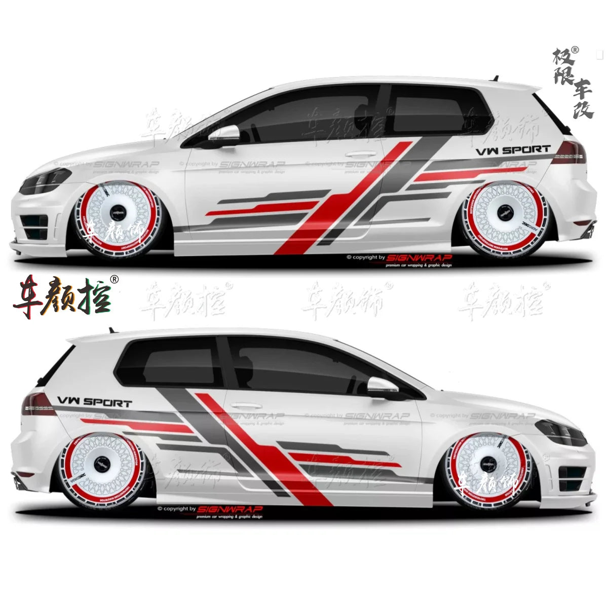 Car stickers For Volkswagen Golf8 MK5 MK6 MK7 GTI POLO customized exterior design sporty fashionable decals Vinyl  Accessories
