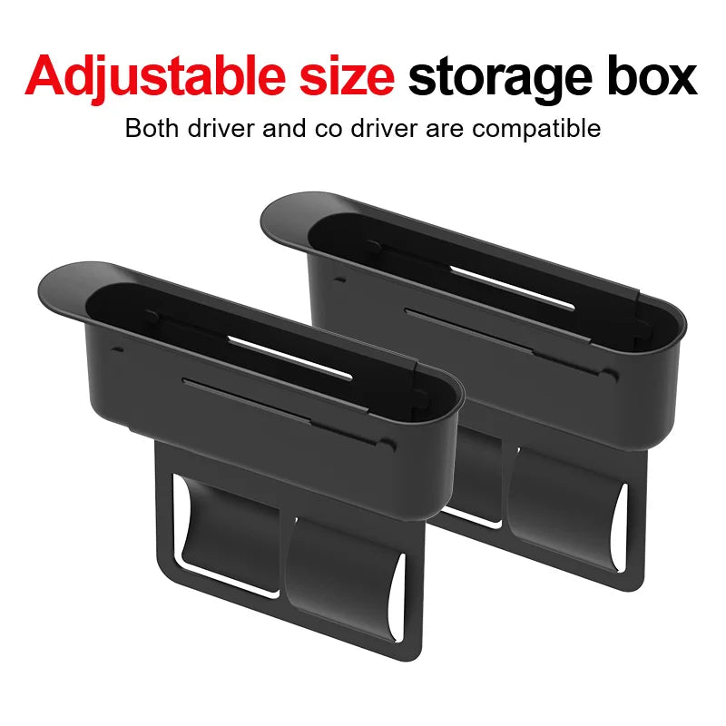 2PC Adjustment Car Seat Gap Storage Box Universal Auto Slot Organizer For Driver Pessenger Phone Key Pocket Interior Accessorie