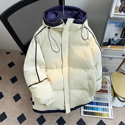 2025 Winter new style Men's Thicken Warm fashion Parka Jackets  Men's Casual Coats Hooded Windbreak Cotton Padded Down Jacket
