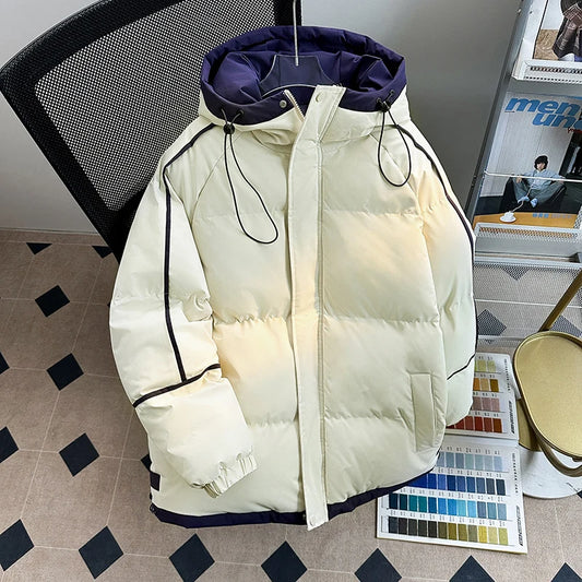 2025 Winter new style Men's Thicken Warm fashion Parka Jackets  Men's Casual Coats Hooded Windbreak Cotton Padded Down Jacket