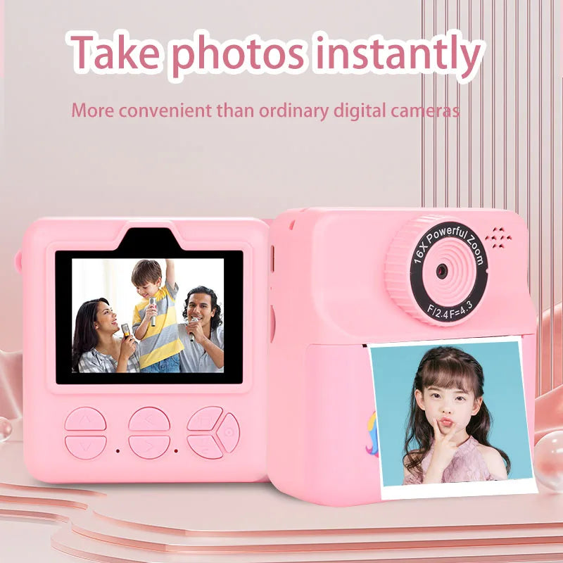 Children Digital Camera Photography Instant Camera Kids Video Recorder Toys for Girls Boys Best Birthday Gift 1080P HD Dual Lens